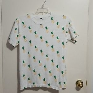 Cap Bali L Pineapple White Short Sleeve Shirt